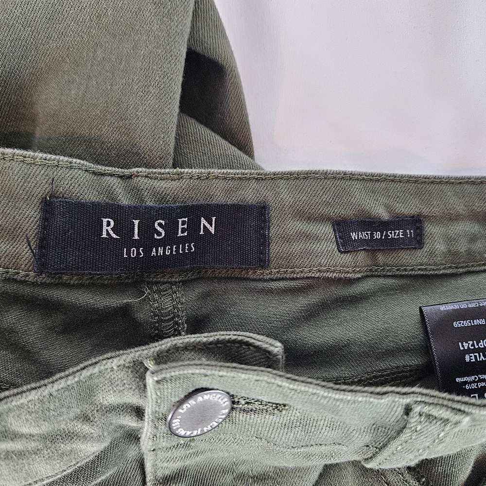 Risen Olive Green Cropped Women's Jeans - Picture 4 of 8